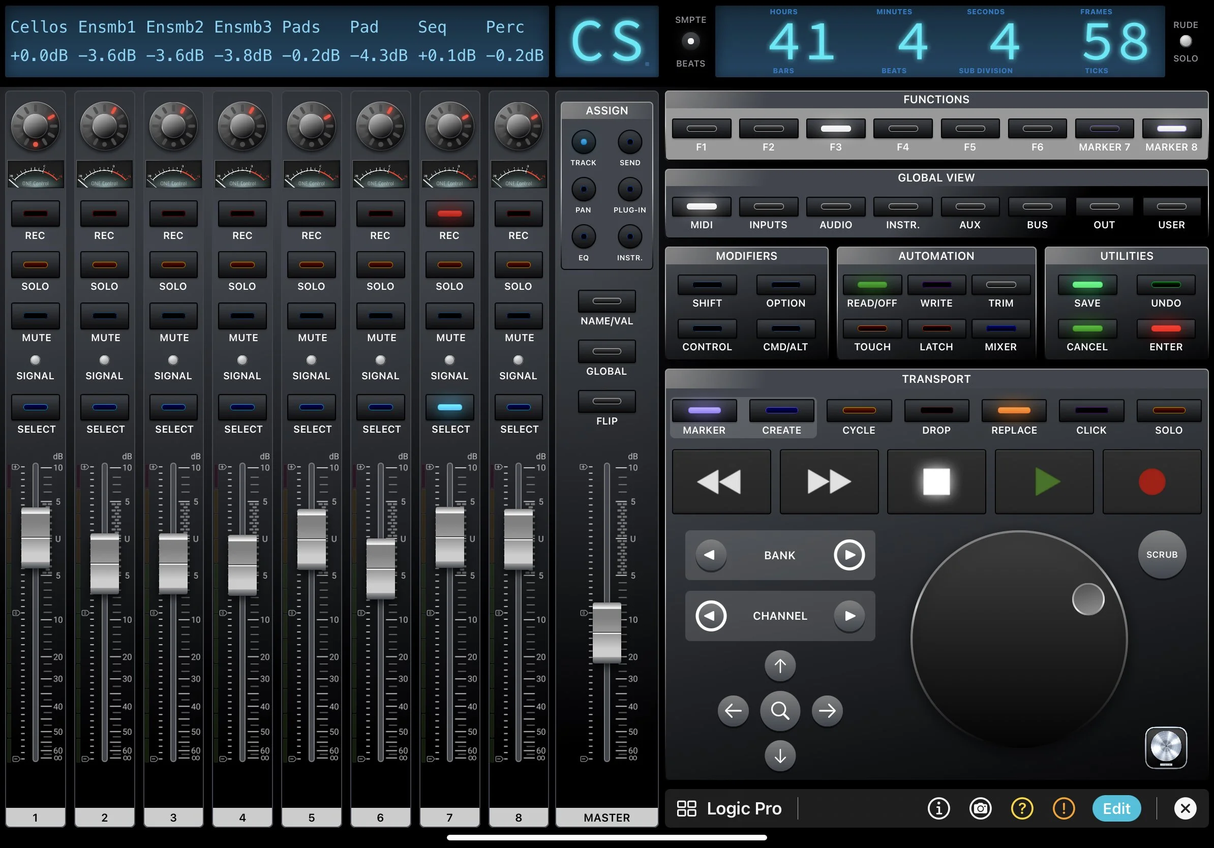 iPad DAW Controller